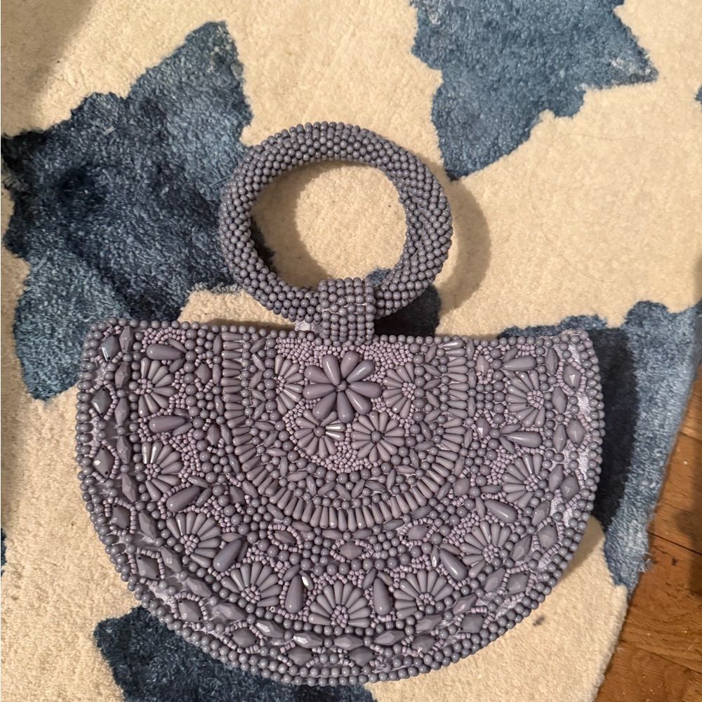 Viral purple Beaded Handbag